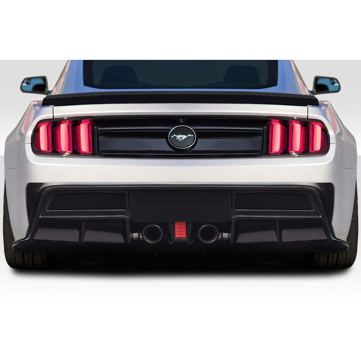 Modify your Ford Mustang 2015 with our Exterior/Rear Bumpers - Rear view at a slight upward angle