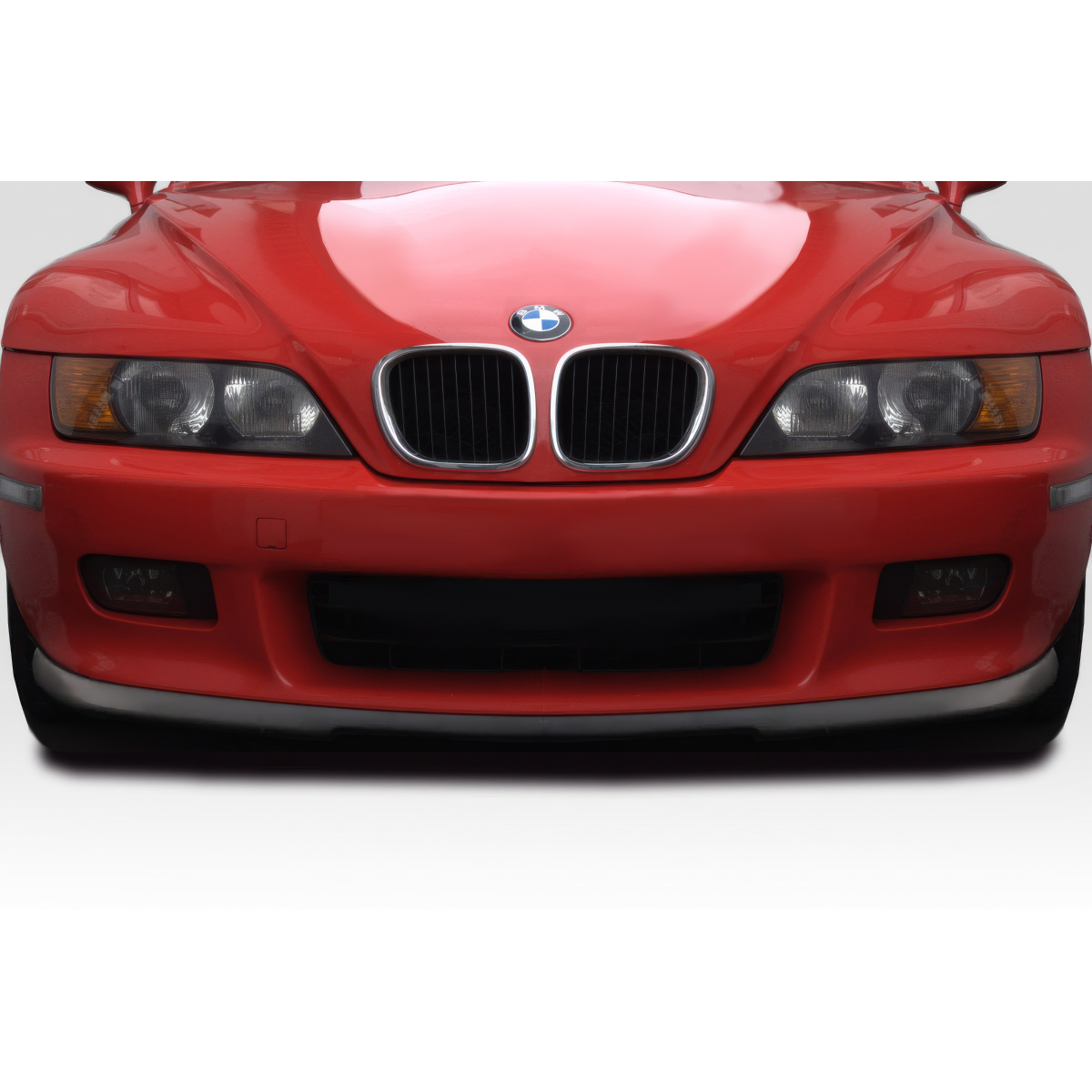 Modify your BMW Z3 1996 with our Exterior/Front Lips - Front view angle of a red BMW Z3 car