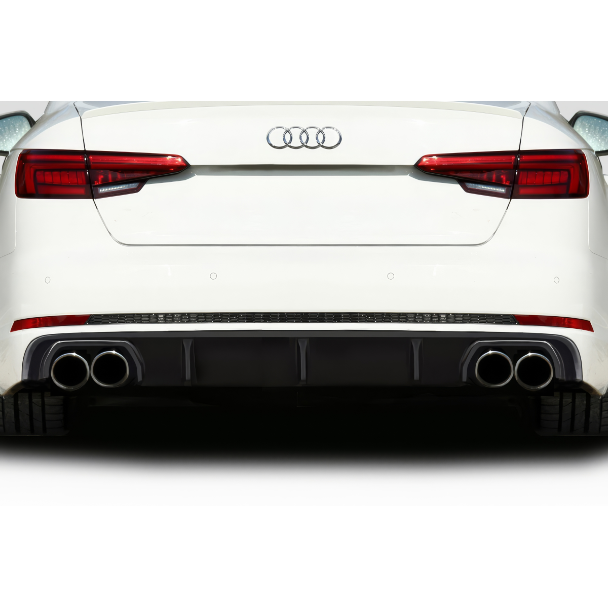 Modify your Audi S4 2018 with our Exterior/Diffusers - Rear view straight angle of the vehicle