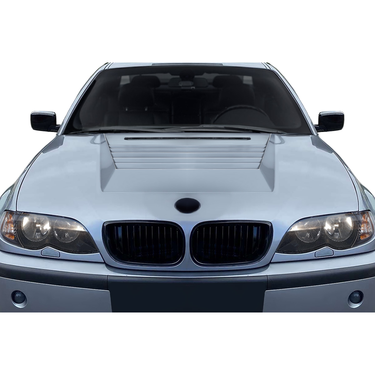 Modify your BMW 3-Series 2002 with our Exterior/Hoods - Front view of the vehicle with hood detail