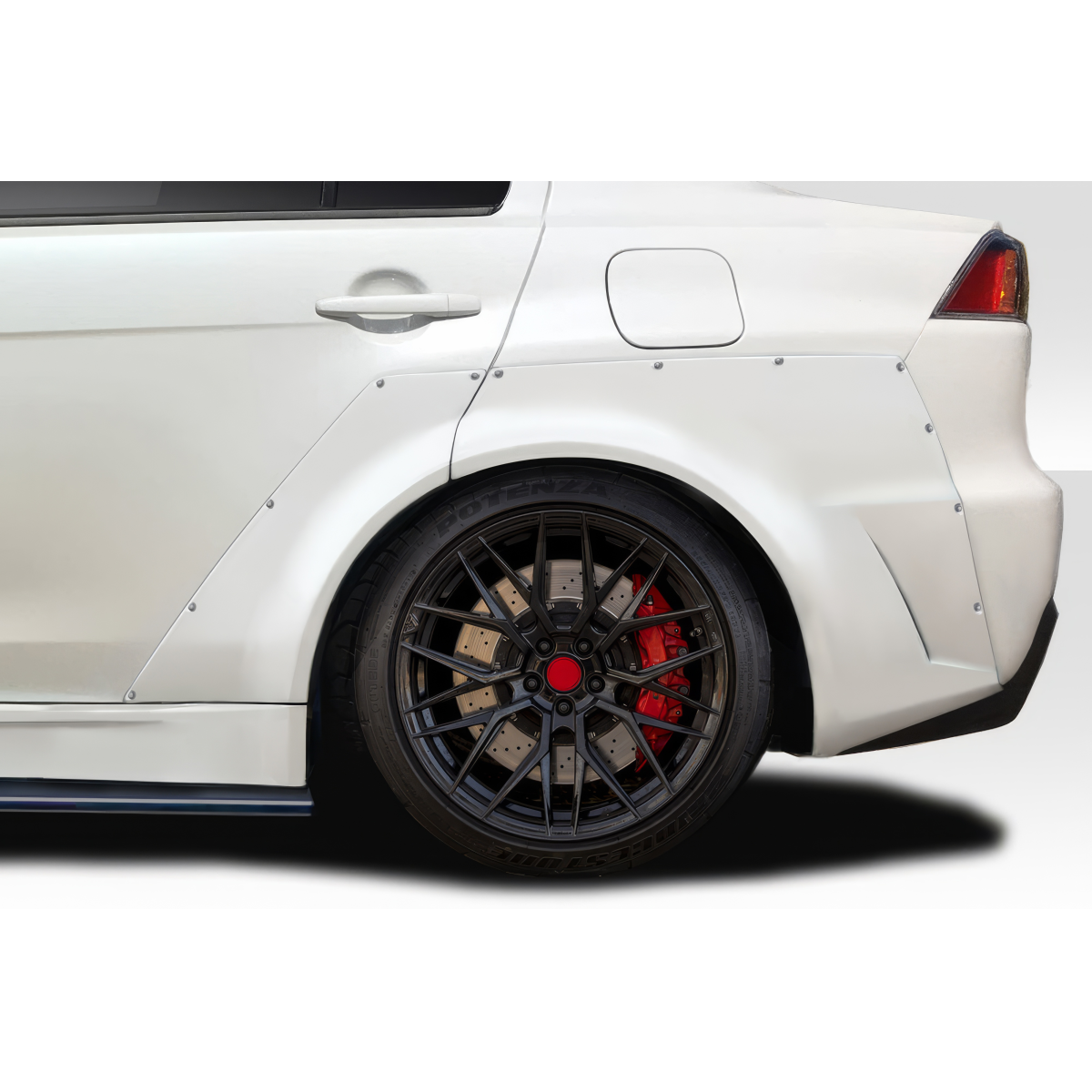 Modify your Mitsubishi Evolution 2008 with our Exterior/Fenders - The image shows the rear fender at a side angle