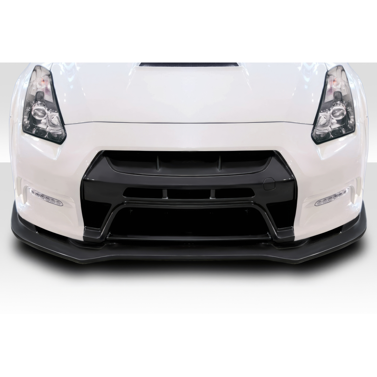 Modify your Nissan GT-R 2009 with our Exterior/Front Bumpers or Lips - Front view of a Nissan GT-R with bumper details