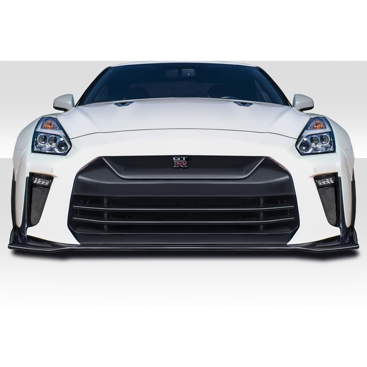 Modify your Nissan GT-R 2017 with our Exterior/Front Bumpers - Front view angle of Nissan GT-R R35
