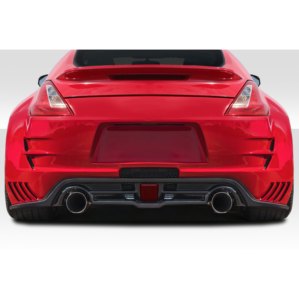 Modify your Nissan 370Z 2009 with our Exterior/Rear Bumpers or Lips - View from the rear angle of the vehicle