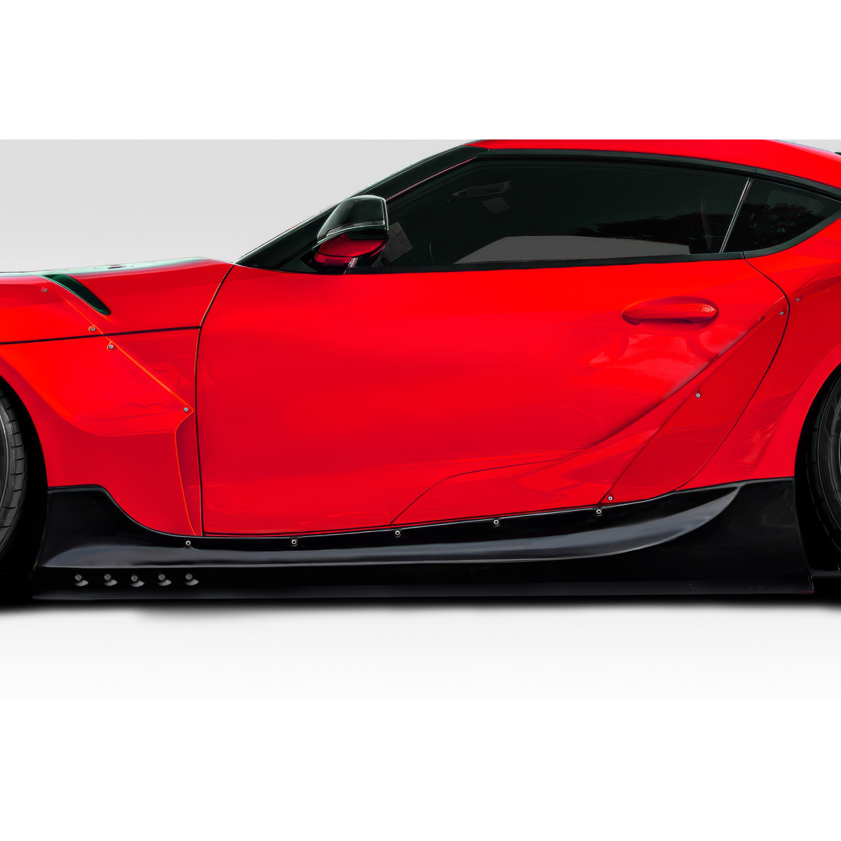 Modify your Toyota Supra 2020 with our Exterior/Side Skirts - Side view angle showcasing side skirt design