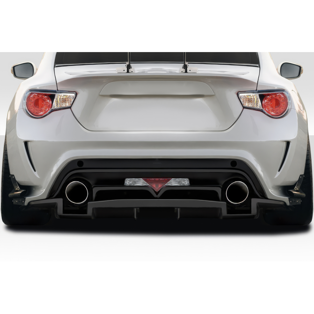 Modify your Subaru BRZ 2013 with our Exterior/Diffusers - Image shows rear view of the vehicle angled straight