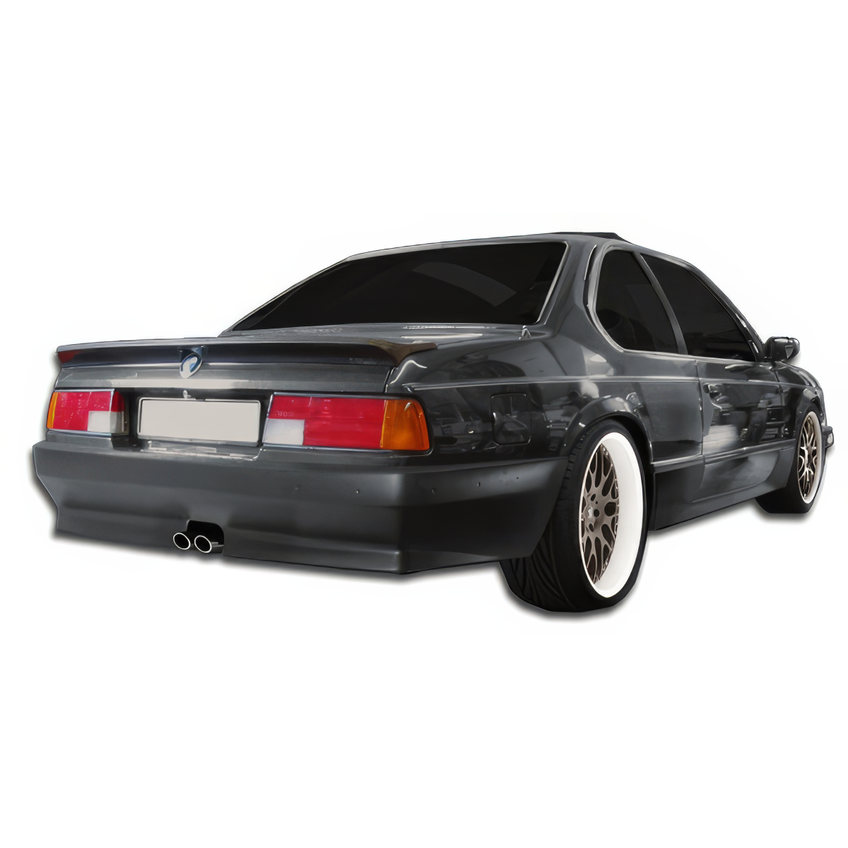 Modify your BMW 6-Series 1976 with our Exterior/Rear Bumpers or Lips - Rear angle view of the car showing the bumper