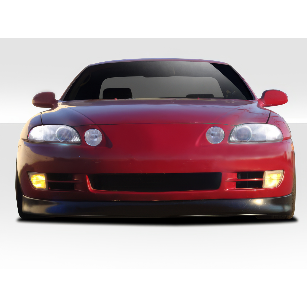 Modify your Lexus SC300 1992 with our Exterior/Front Bumpers or Lips - Frontal angle of red lexus sc300 with low profile