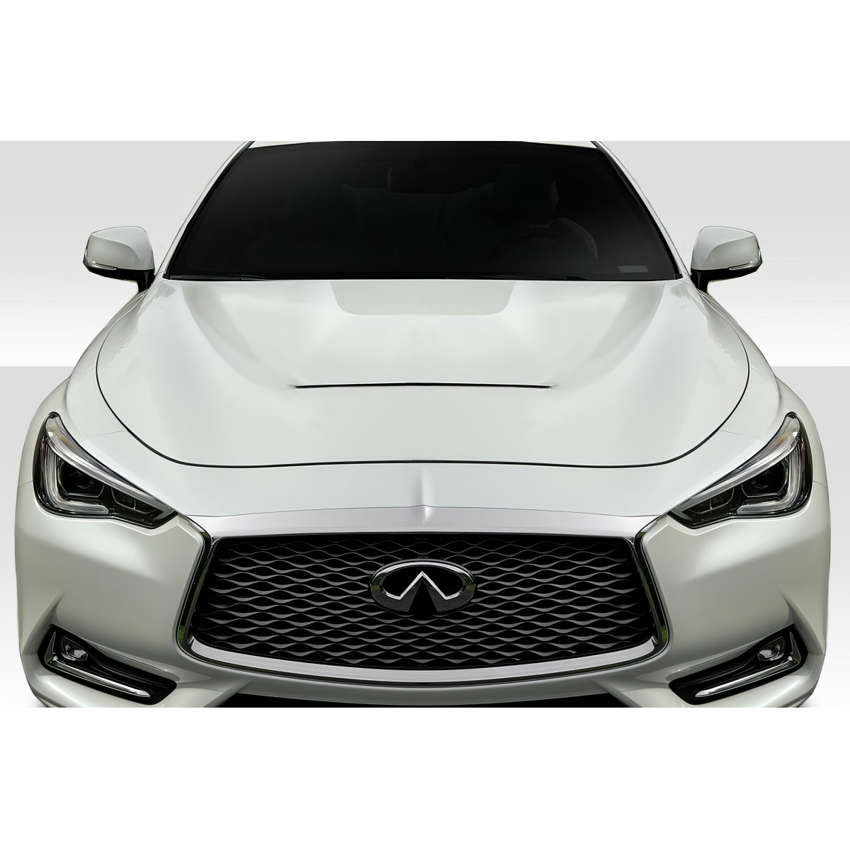 Modify your Infiniti Q60 2017 with our Exterior/Hoods - Front view of vehicle facing straight ahead