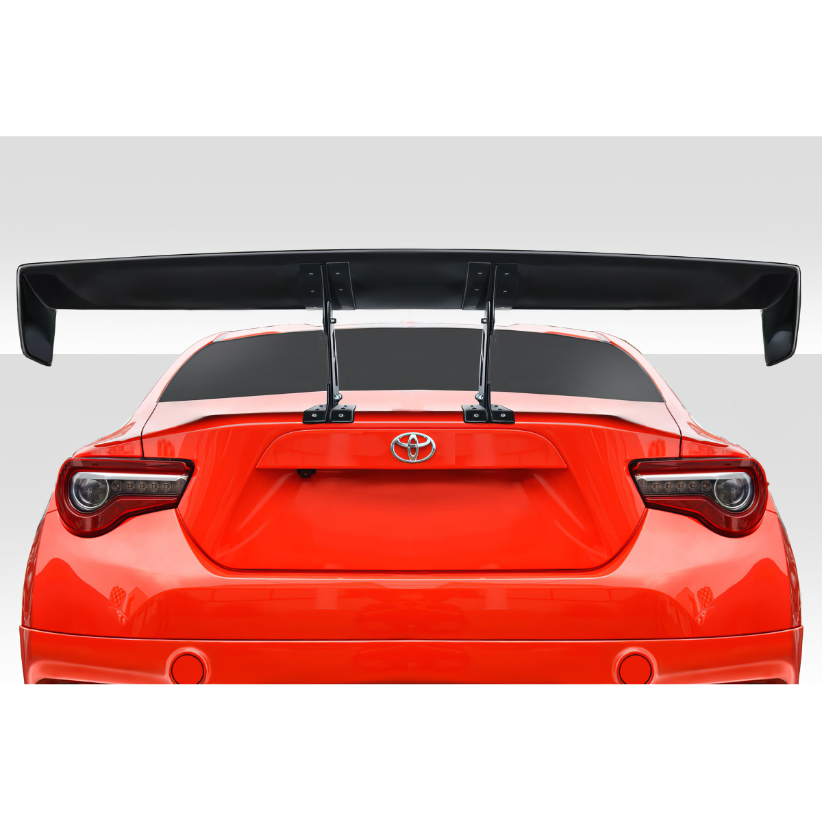 Modify your Subaru BRZ 2013 with our Exterior/Wings - Rear view angle of the vehicle and spoiler