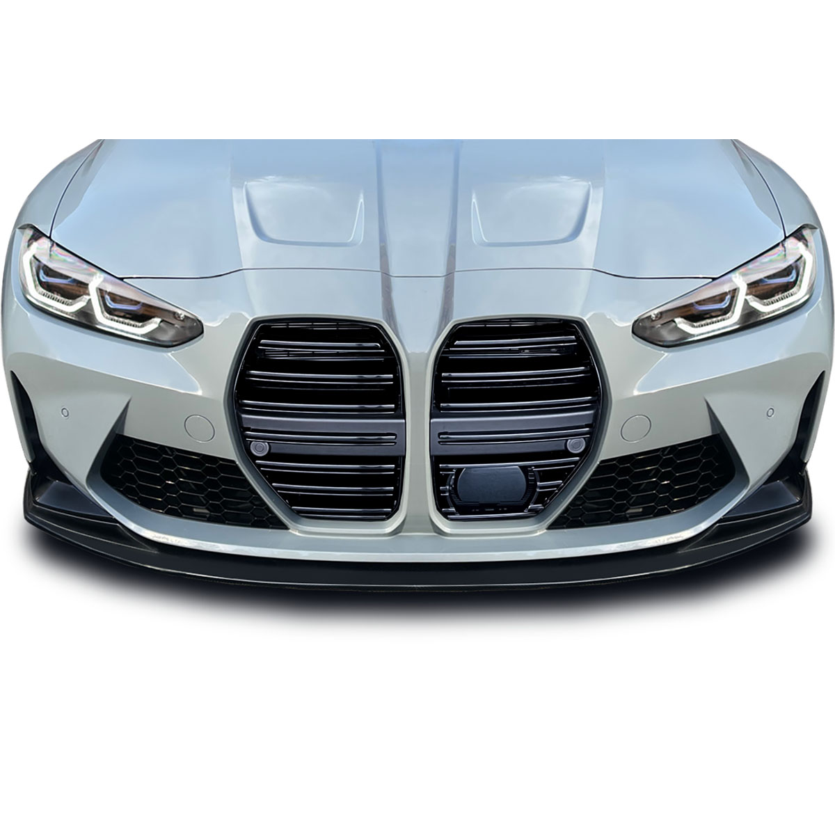 Modify your BMW M3 2021 with our Exterior/Front Bumpers or Lips - Front view of BMW M3 G80 at eye level angle