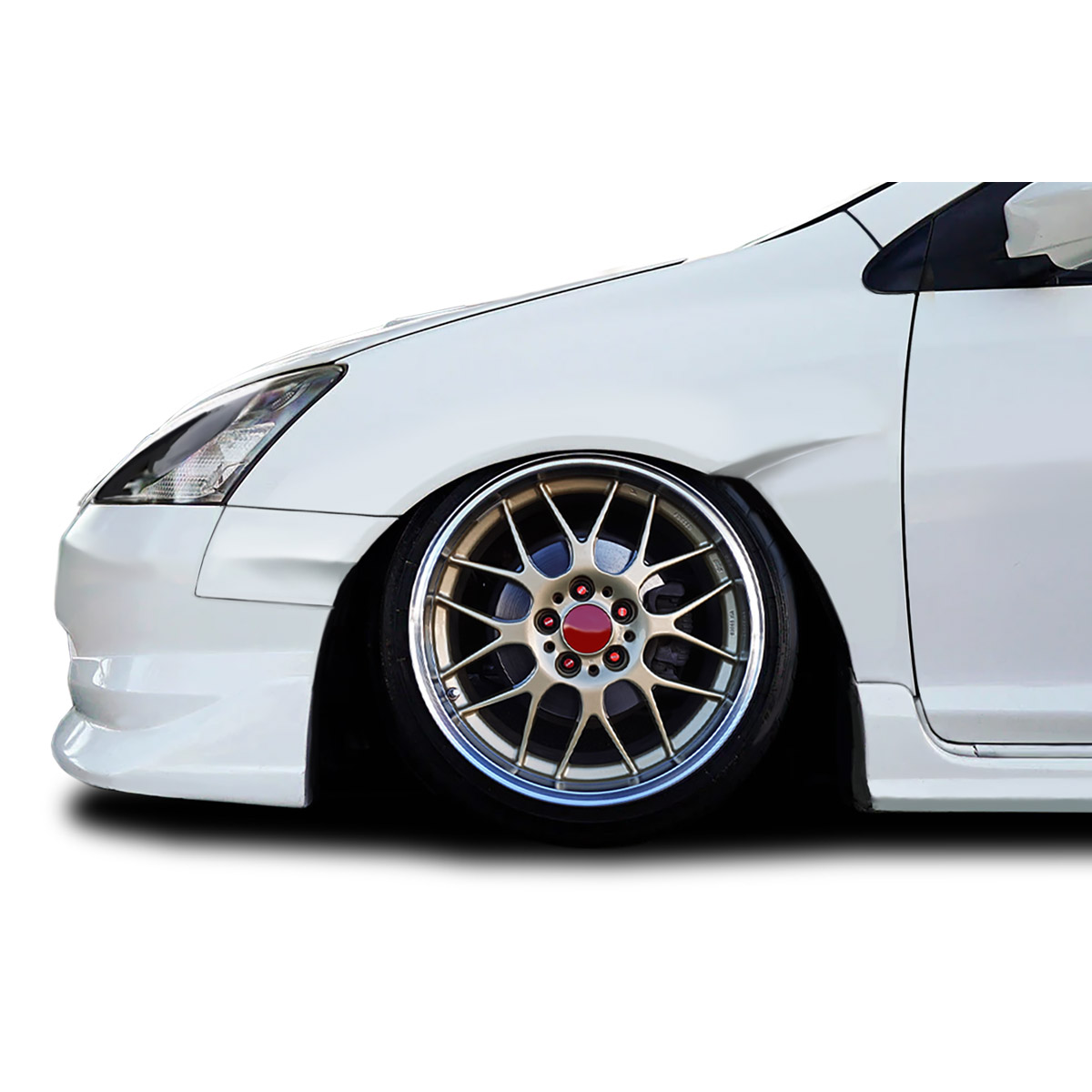 Modify your Honda Civic 2002 with our Exterior/Fenders - The image shows a Honda Civic at a low angle.