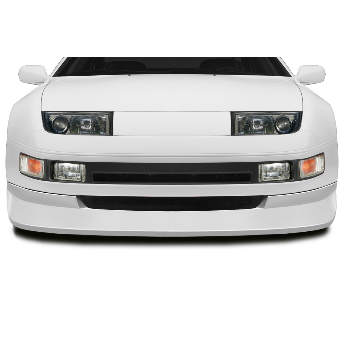 Modify your Nissan 300ZX 1990 with our Exterior/Front Lips - Front view of a vehicle at a zero degree angle