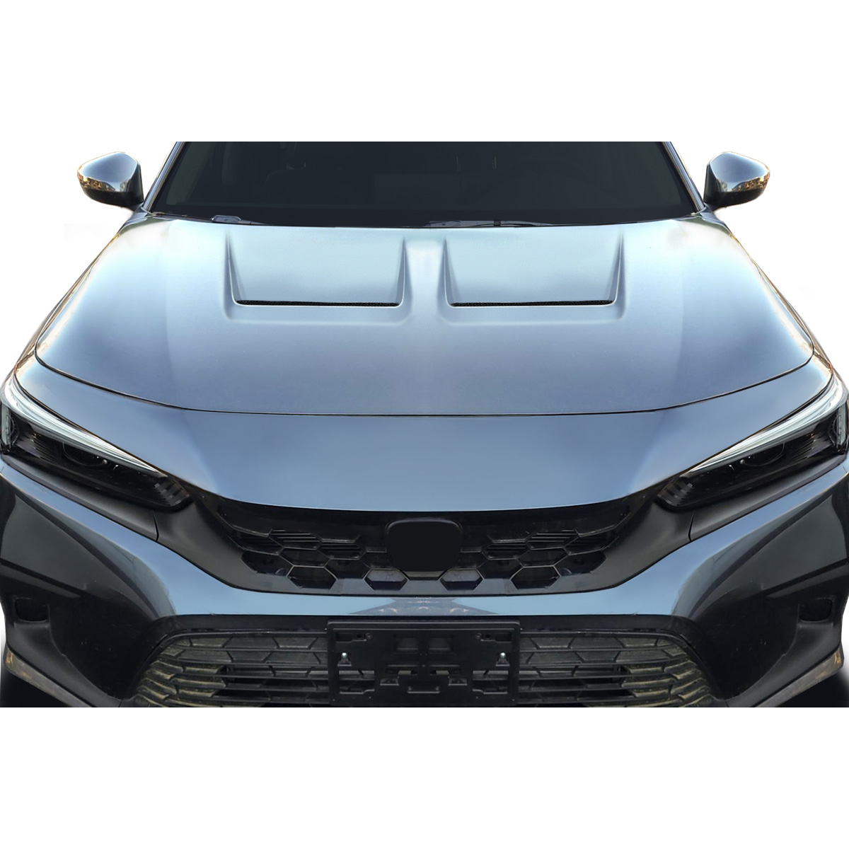 Modify your Honda Civic 2022 with our Exterior/Hoods - Front view at a straight angle