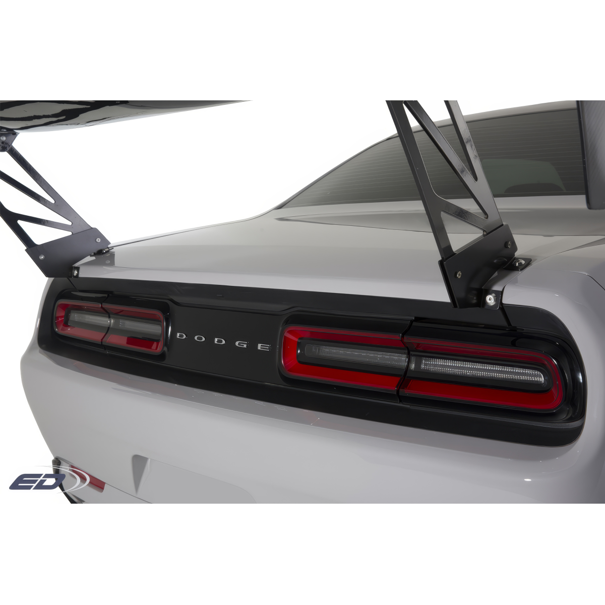 Modify your Dodge Challenger 2008 with our Exterior/Wings - Rear view of vehicle showing wing mount angle