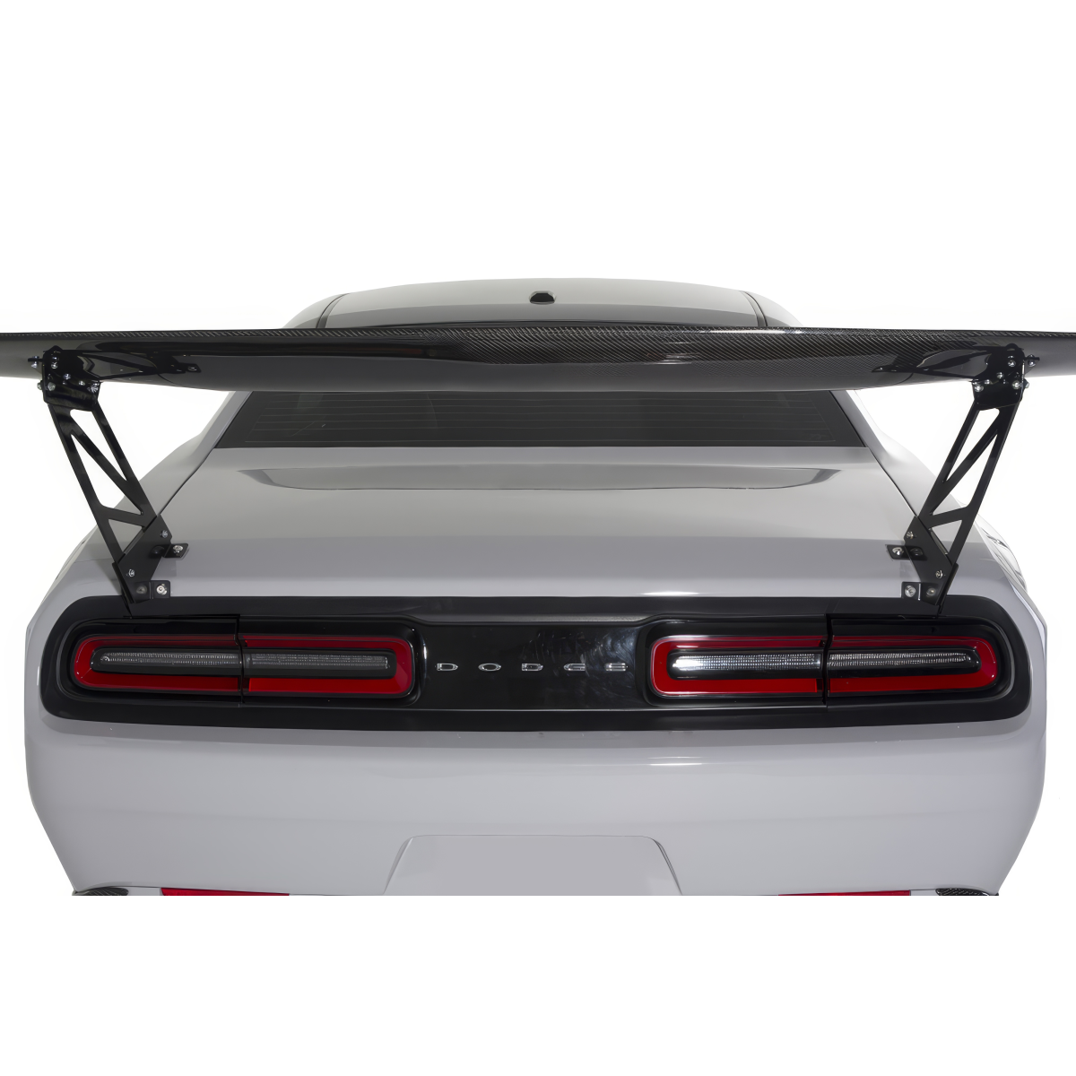 Modify your Dodge Challenger 2008 with our Exterior/Wings - Rear view showing wing at a slight upwards angle