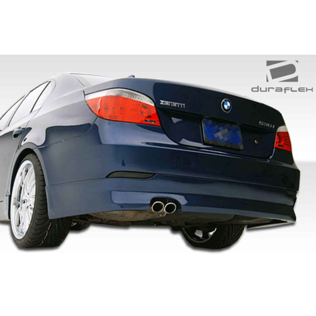 Modify your BMW 5-Series 2004 with our Exterior/Rear Bumpers or Lips - Rear view angle showing bumper and exhaust tips