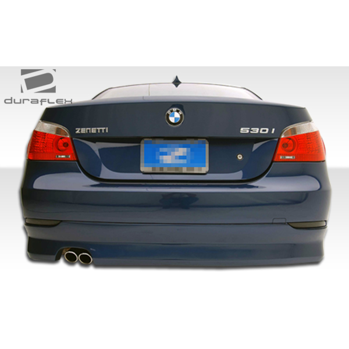 Modify your BMW 5-Series 2004 with our Exterior/Rear Bumpers or Lips - Rear view of the vehicle at a straight angle