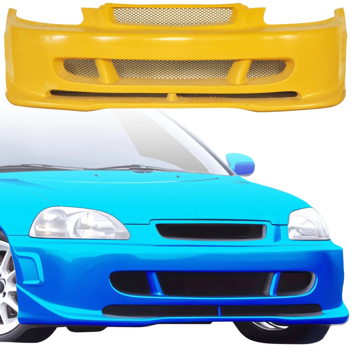 Modify your Honda Civic 1996 with our Exterior/Front Bumpers - 8