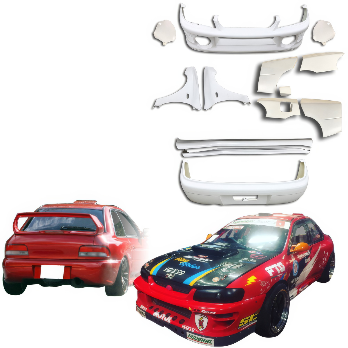 Modify your Subaru Impreza 1993 with our Exterior/Complete Body Kits - 