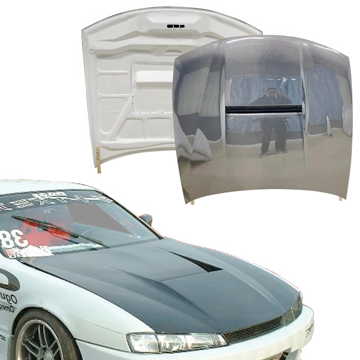 Modify your Nissan 240SX 1997 with our Exterior/Hoods - 5