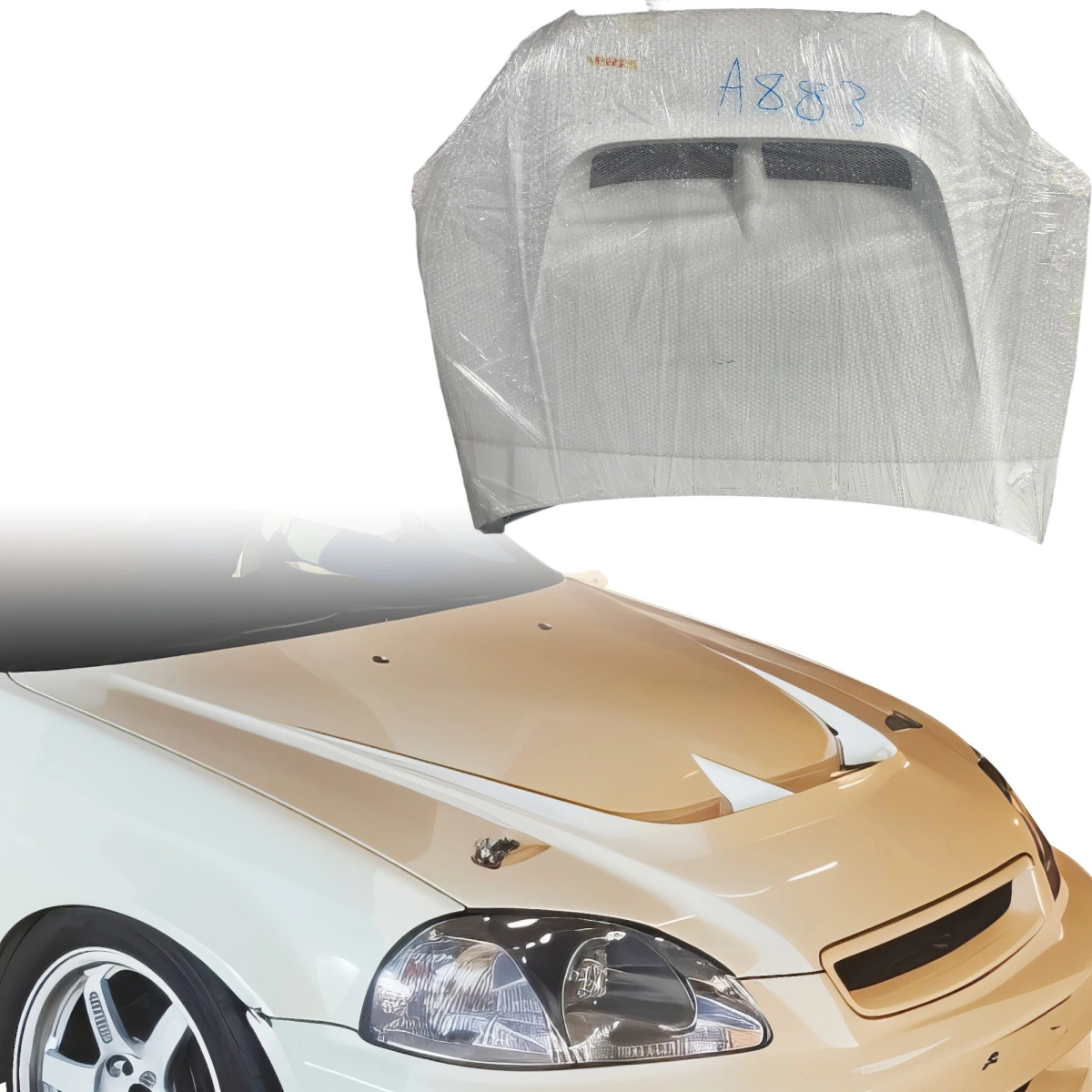 Modify your Honda Civic 1996 with our Exterior/Hoods - 1