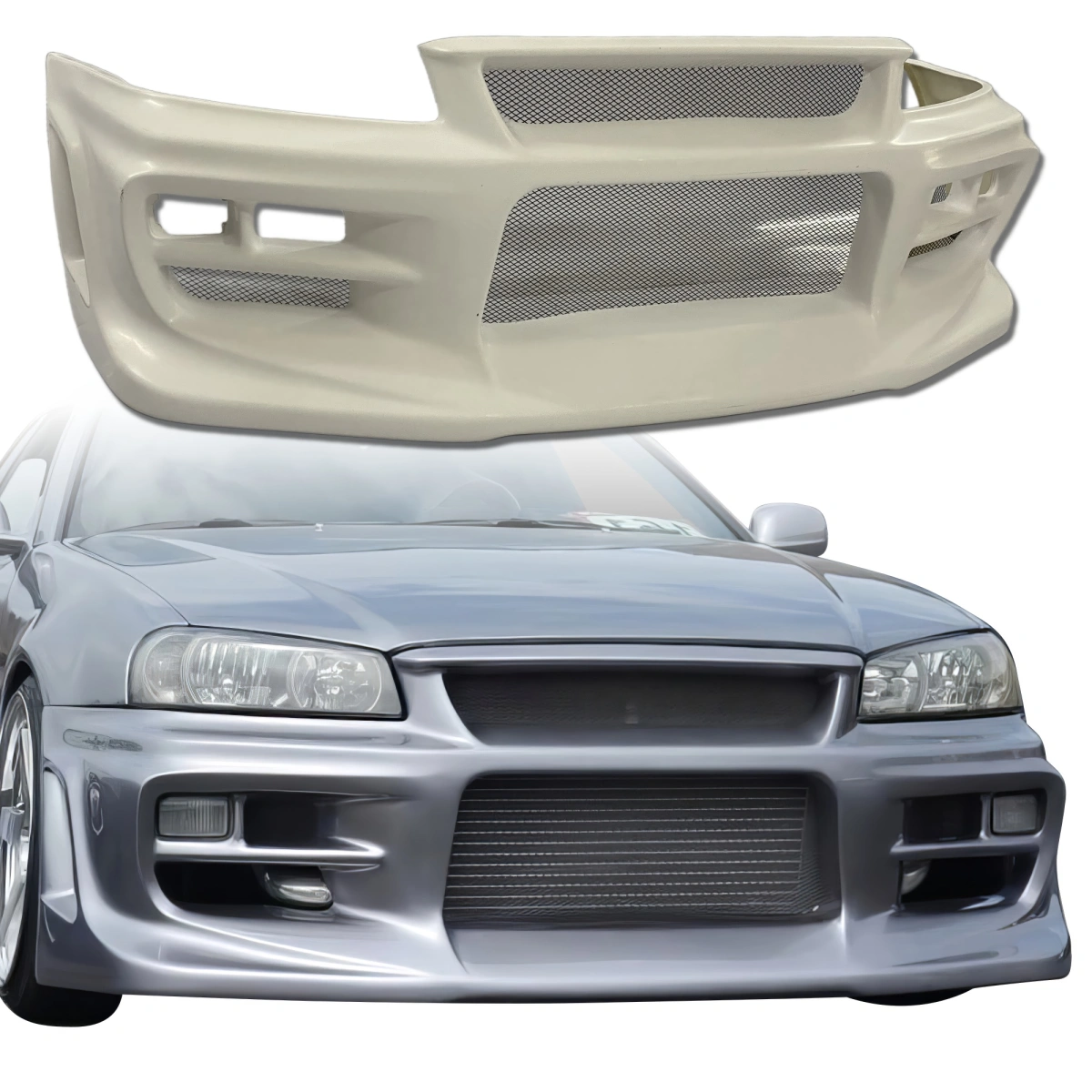 Modify your Nissan Skyline (R34) GTR 1999 with our Exterior/Front Bumpers - 1