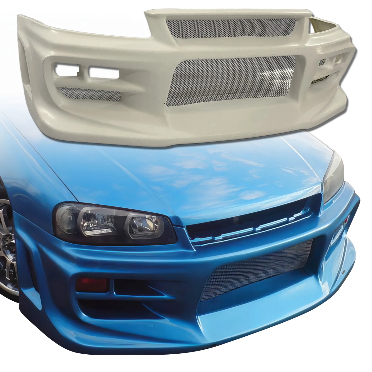 Modify your Nissan Skyline (R34) GTR 1999 with our Exterior/Front Bumpers - 6