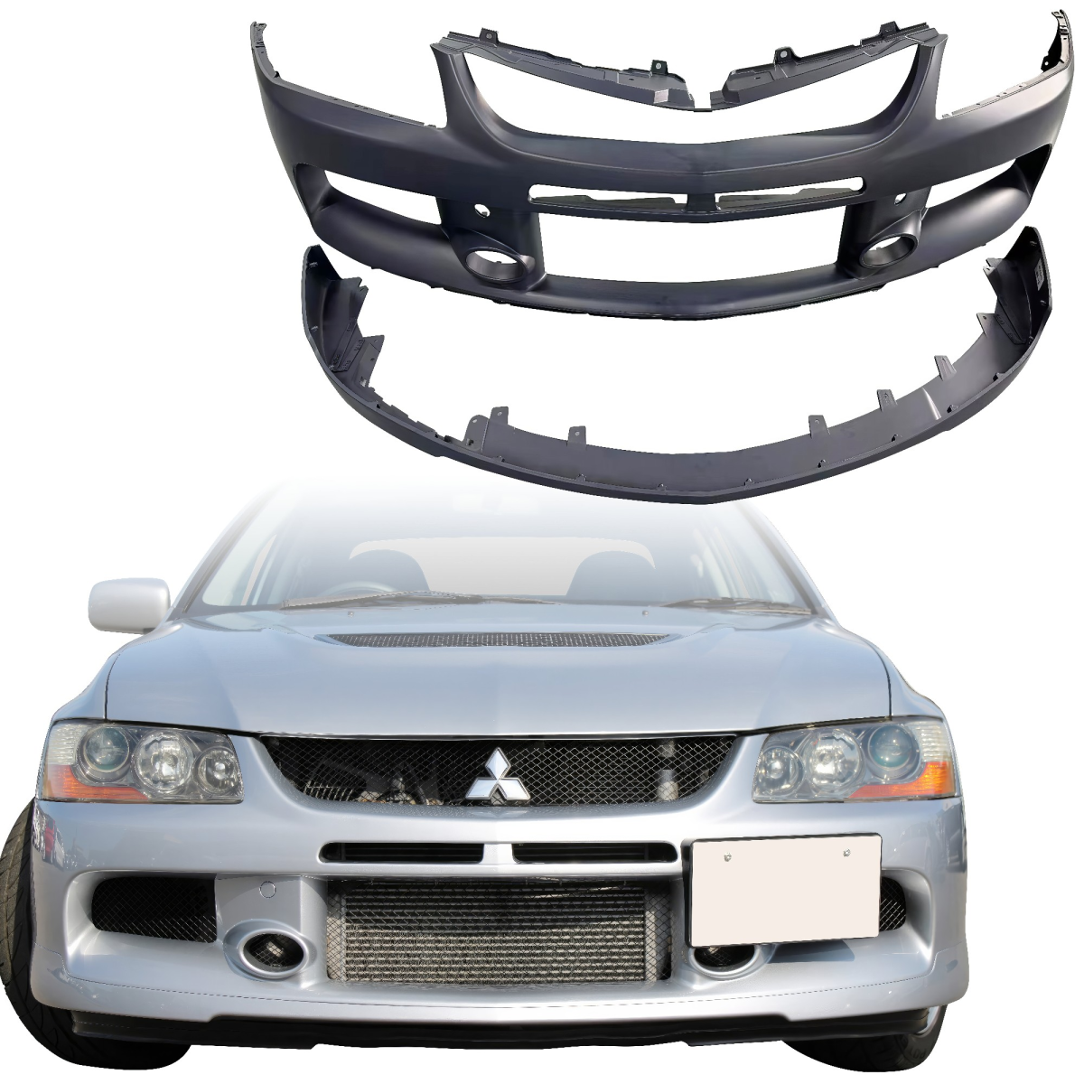 Modify your Mitsubishi Evolution 2003 with our Exterior/Front Bumpers or Lips - 