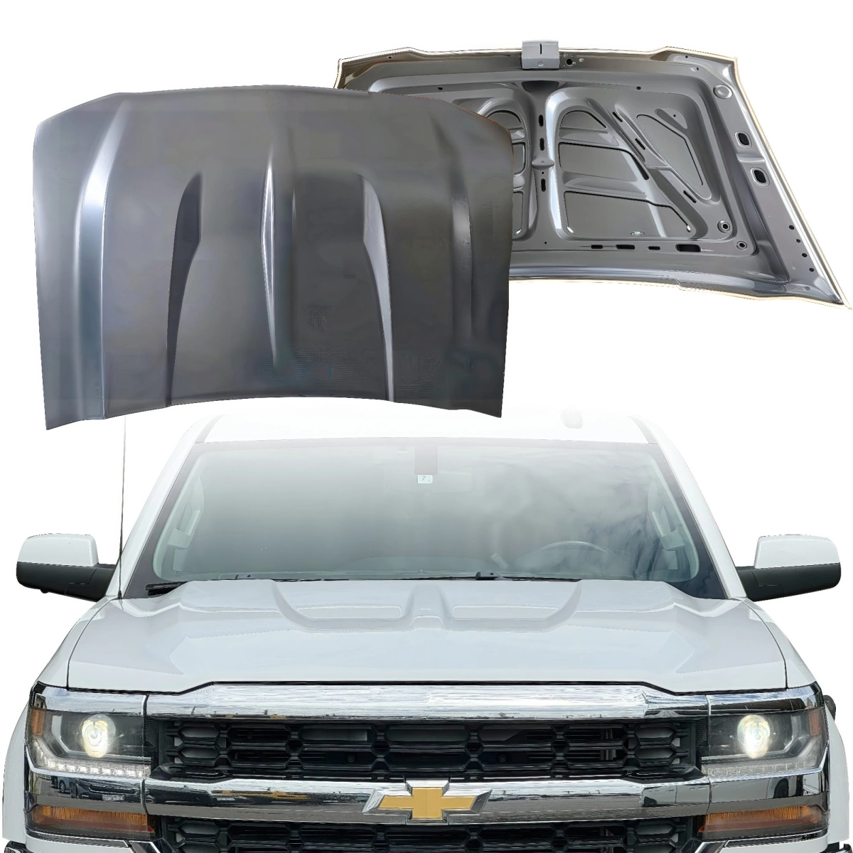 Modify your Chevrolet Silverado 2014 with our Exterior/Hoods - 6