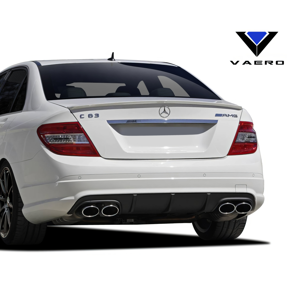 Modify your Mercedes-Benz C300 2008 with our Exterior/Rear Bumpers or Lips - Rear view at a slightly elevated angle