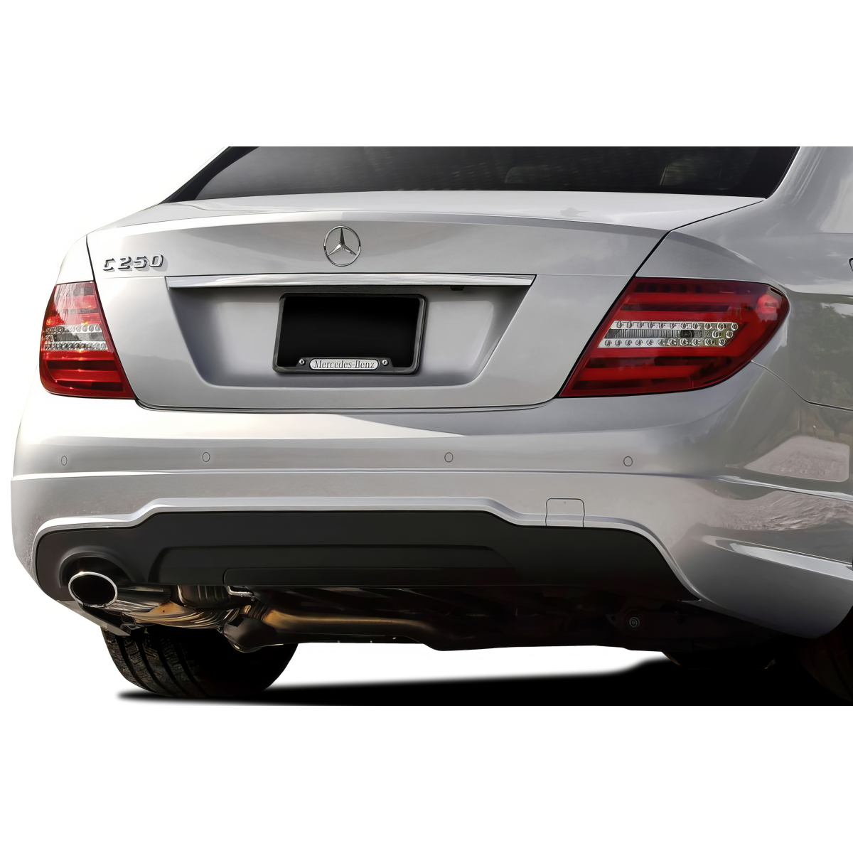 Modify your Mercedes-Benz C300 2008 with our Exterior/Rear Bumpers or Lips - Rear view at a low angle