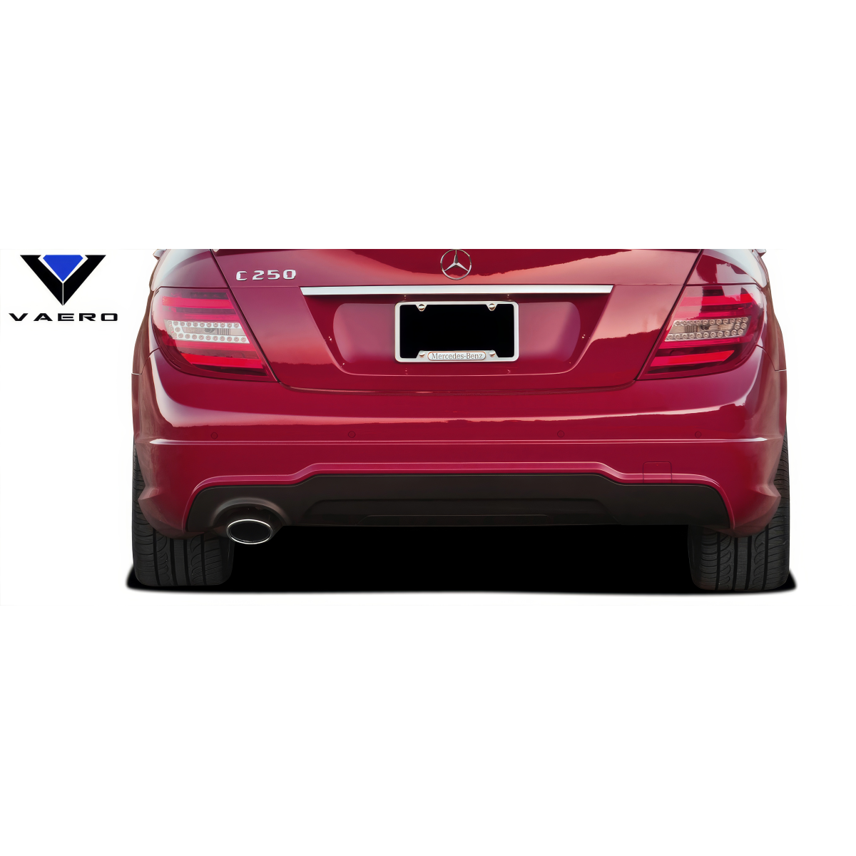 Modify your Mercedes-Benz C300 2008 with our Exterior/Rear Bumpers or Lips - Viewed from the rear at a straight angle