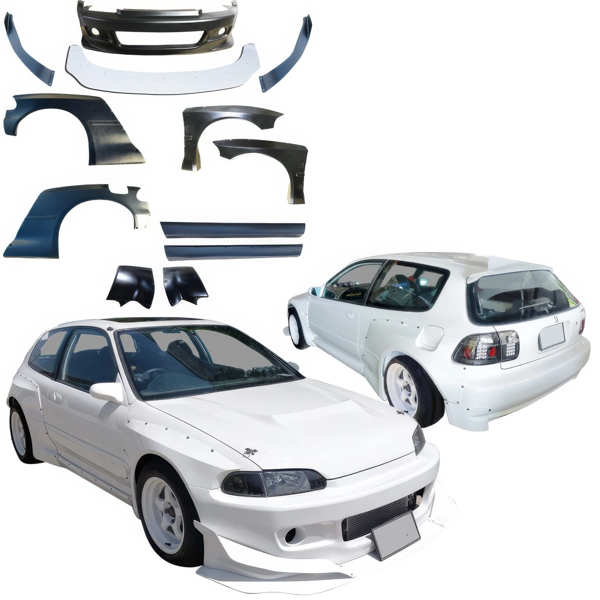 VSaero FRP TKYO Wide Body Kit 12pc EG 3dr Hatchback for Civic VSaero FRP TKYO Wide Body Kit 12pc EG 3dr Hatchback for Civic