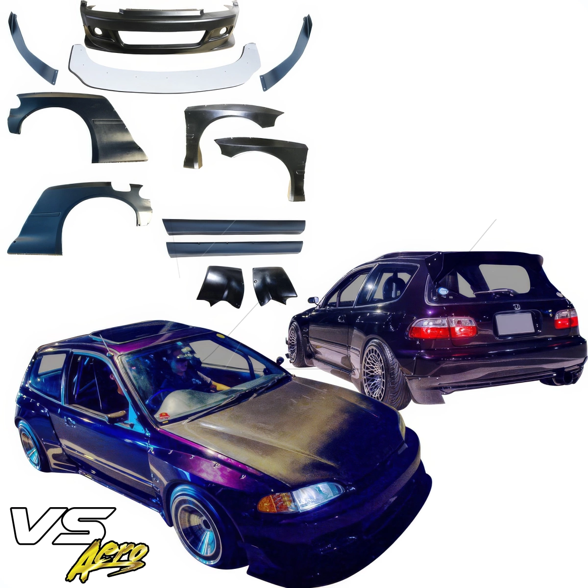 Modify your Honda Civic 1992 with our Exterior/Complete Body Kits - 9