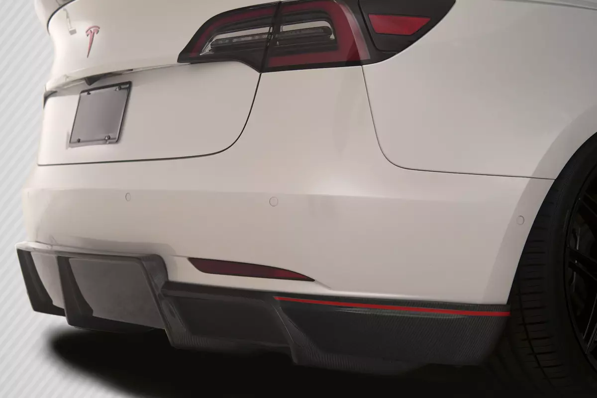 2018-2023 Tesla Model 3 Carbon Creations GT Concept Rear Diffuser 1 Piece - Image 2