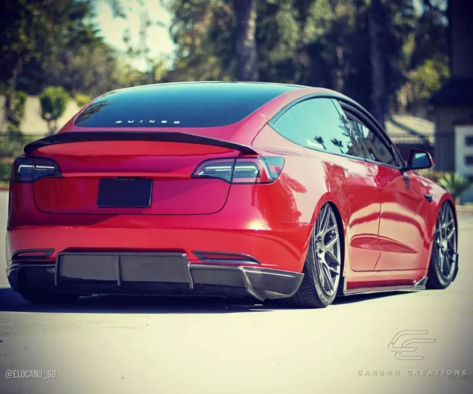2018-2023 Tesla Model 3 Carbon Creations GT Concept Rear Diffuser 1 Piece - Image 10