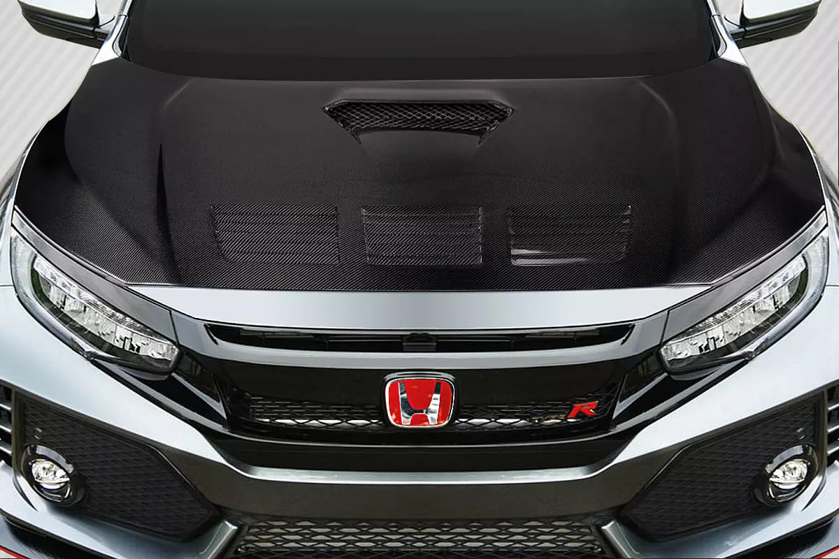 2017-2021 Honda Civic TypeR Carbon Creations EVS Hood 1 Piece - Image 1