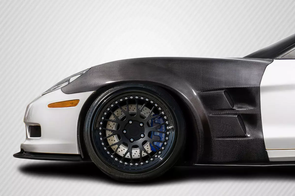2005-2013 Chevrolet Corvette C6 Carbon Creations ZR2 Front Fenders 2 Piece - Image 1