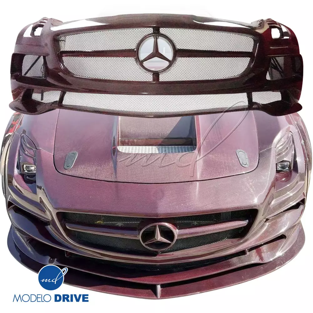 ModeloDrive Carbon Fiber BLK-GT Wide Body Fenders (rear) > Mercedes-Benz SLS AMG (R197) 2011-2014 - Image 2