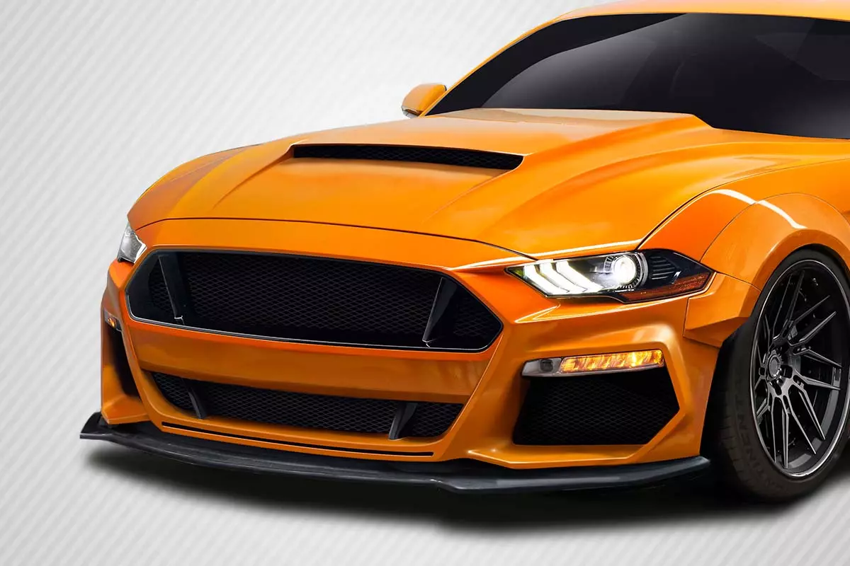2018-2023 Ford Mustang Carbon Creations Grid Front Lip Under Spoiler 1 Piece (s) - Image 2