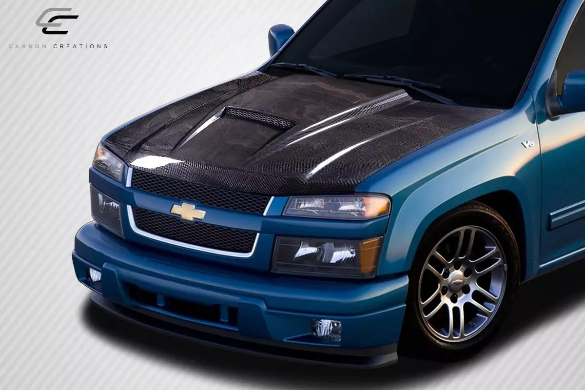 2004-2012 Chevrolet Colorado GMC Canyon Carbon Creations Ram Air Hood 1 Piece - Image 2