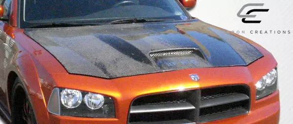 2006-2010 Dodge Charger Carbon Creations SRT Look Hood 1 Piece - Image 2