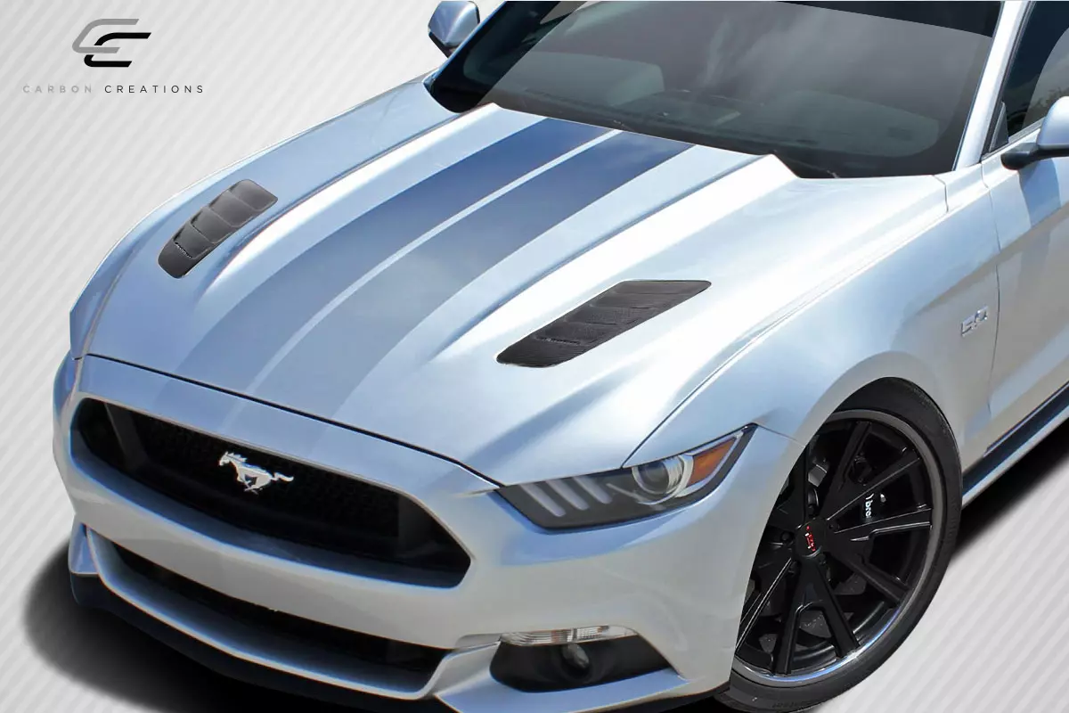 2015-2017 Ford Mustang Carbon Creations R-Spec Hood Vents 2 Piece (s) - Image 2