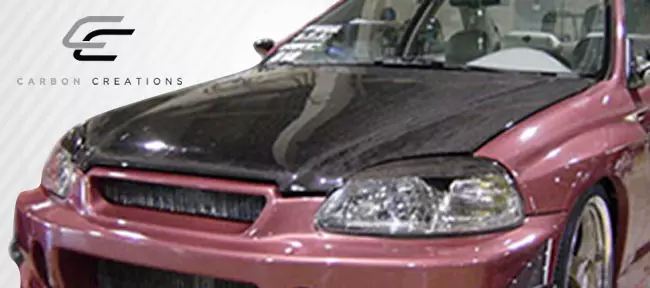 1996-1998 Honda Civic Carbon Creations OER Look Hood 1 Piece - Image 5