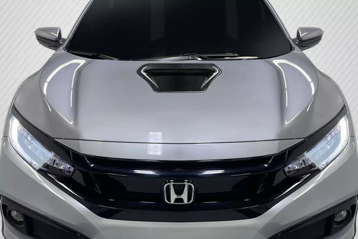 2017-2021 Honda Civic Type R Carbon Creations OEM Look Hood Scoop 1 Piece - Image 4