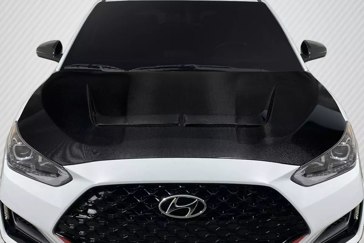 2019-2021 Hyundai Veloster Carbon Creations J Speed Hood 1 Piece - Image 1