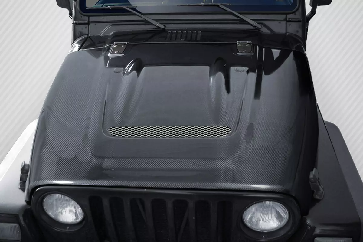 1997-2006 Jeep Wrangler Carbon Creations Heat Reduction Hood (fits all models without highline fenders) 1 Piece - Image 1