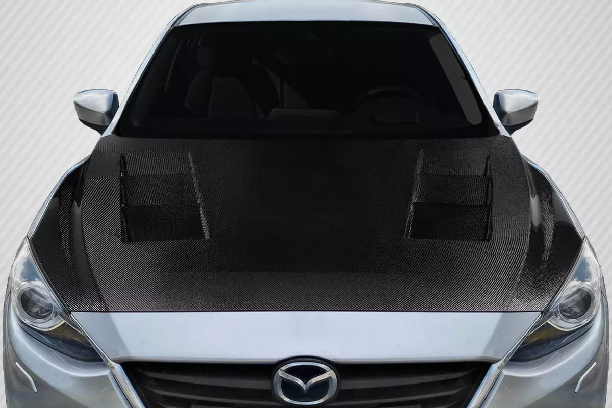 2014-2018 Mazda 3 Carbon Creations Velocity Hood 1 Piece - Image 1