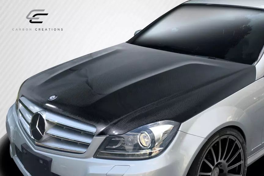 2012-2014 Mercedes C Class W204 Carbon Creations C63 Look Hood 1 Piece - Image 2